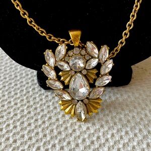 J Crew Long Statement Crystal Bling Embedded Pendant, 30” long with Extender